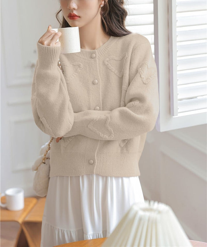 【outer】クルーネックニットカーデ　M18129