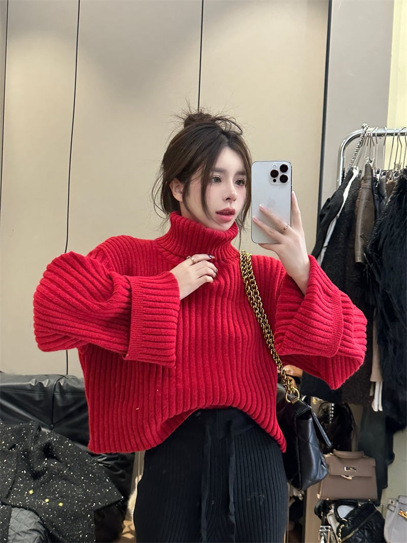 【tops】ハイネックニットセーター　M20199