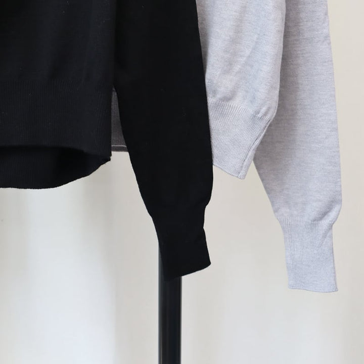 【tops】シャツ切り替えニットセーター　M26292