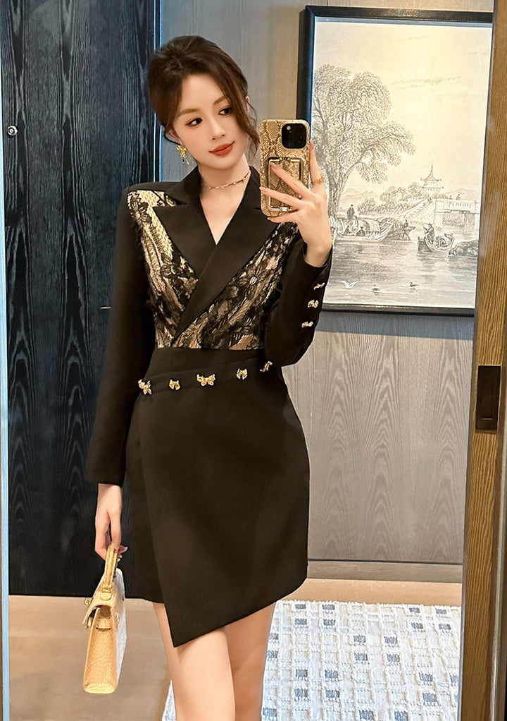 【dress】ドッキングOL、通勤ワンピース　M26813