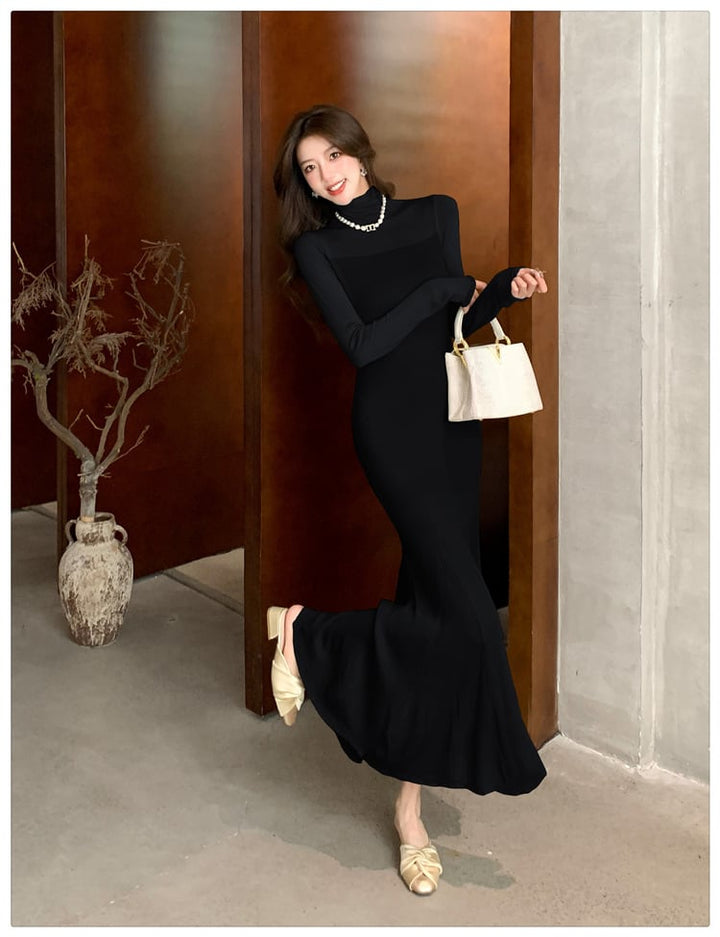 【dress】ハイネックニットワンピース　M28304
