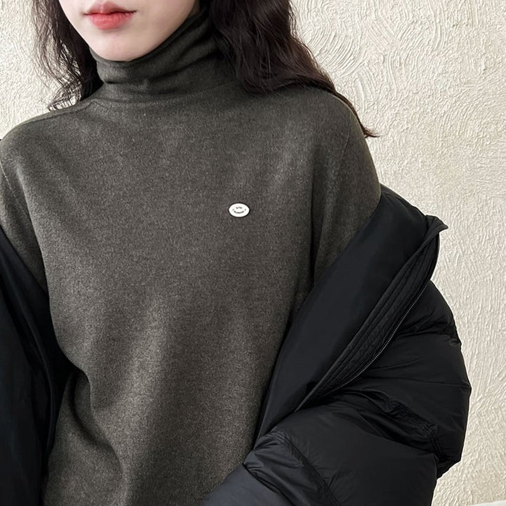 【tops】ハイネックニットトップス Q7090