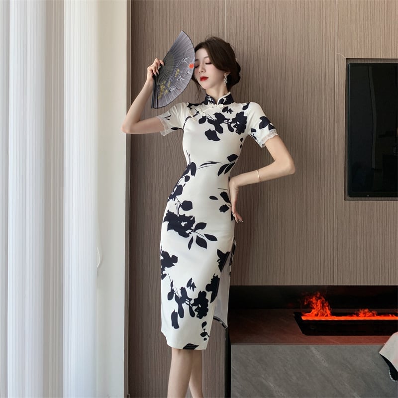【dress】女性力を高める～プリントデートワンピース　M17192
