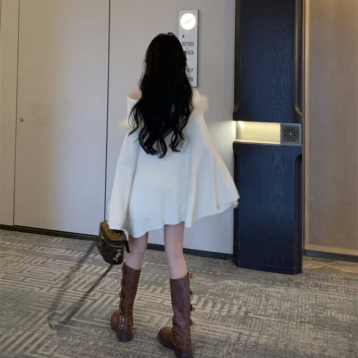 【outer】ファーニットケープ　M27532