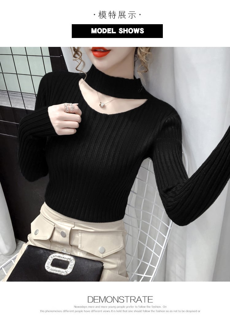 【tops】カットワークニットトップス　M27003