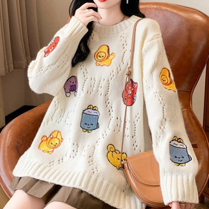 【tops】カートゥーンニットセーター　M19175