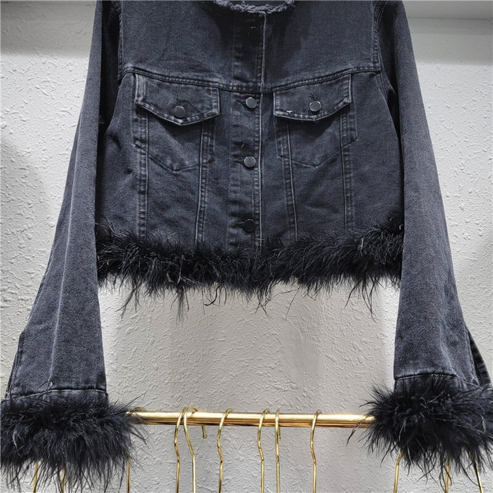 【outer】ファーデニムジャケット　M18126