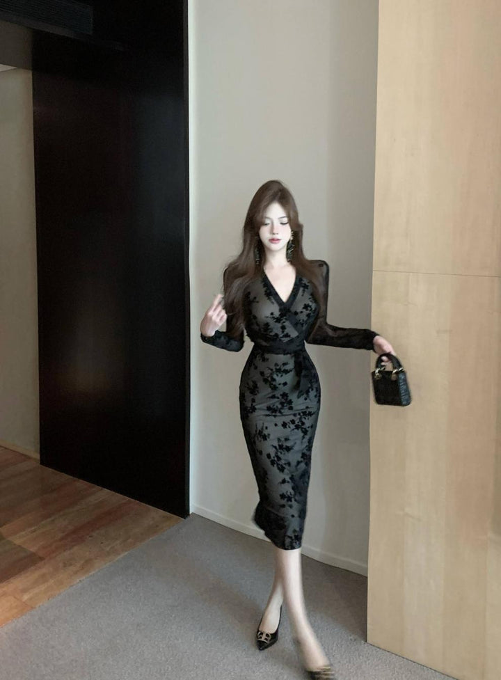 【dress】Vネックデートワンピース　M28258