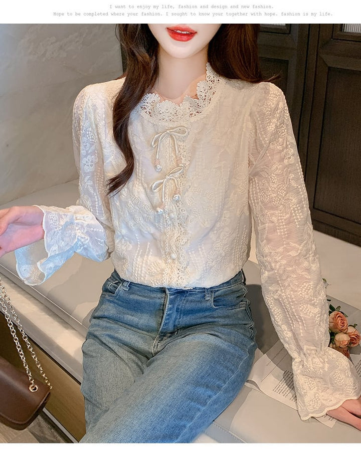 【tops】レースシャツトップス　M26568