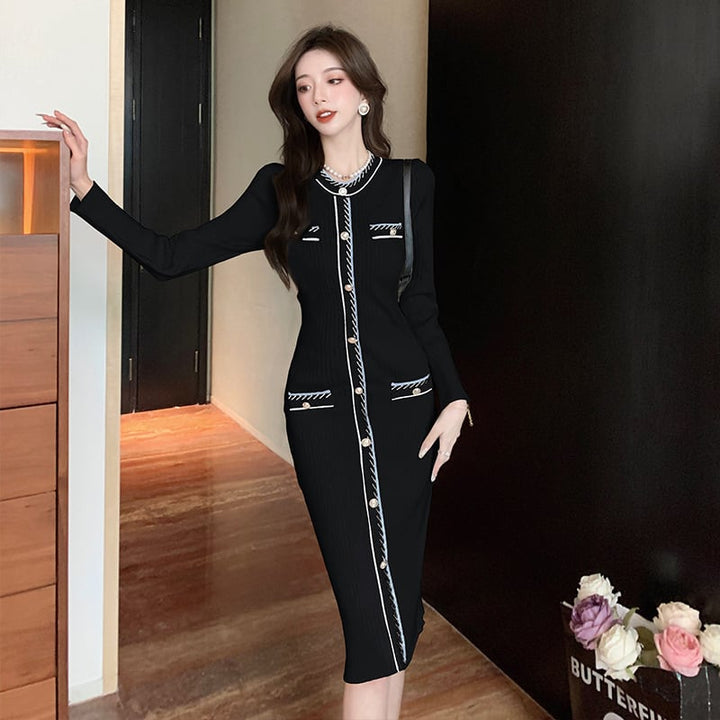 【dress】目立つ！エレガントニットワンピース　M17624