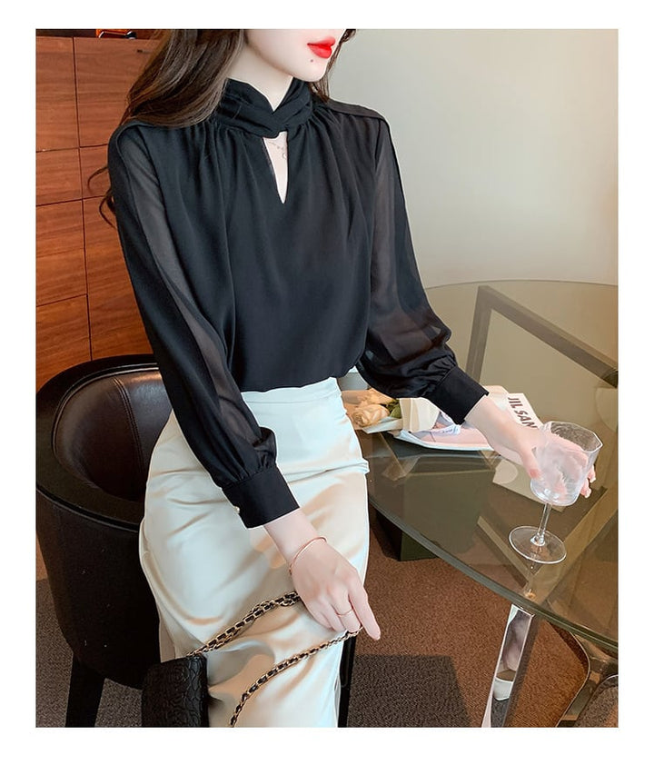 【tops】カットワークシャツトップス　M18250