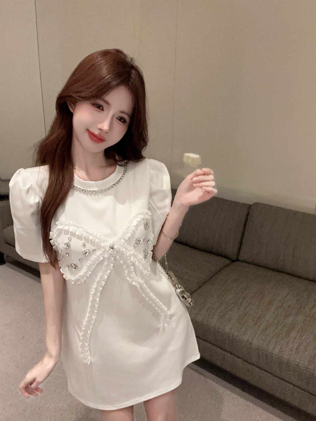 【dress】ビジューカジュアルワンピース　M25084