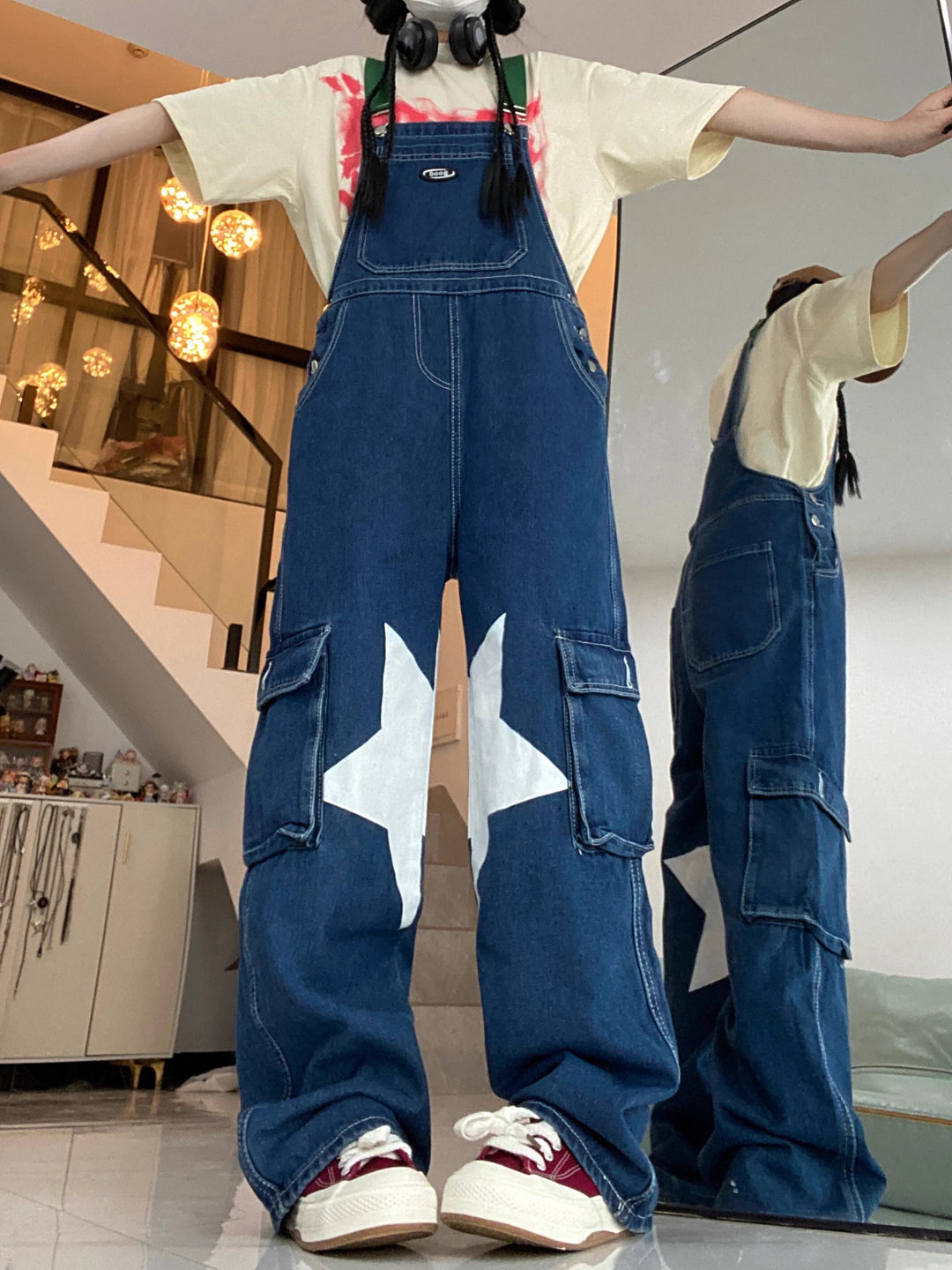 【bottoms】デニムサロペットパンツ　M19201