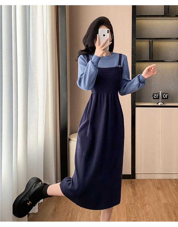 【dress】切り替えニットワンピース　M26645