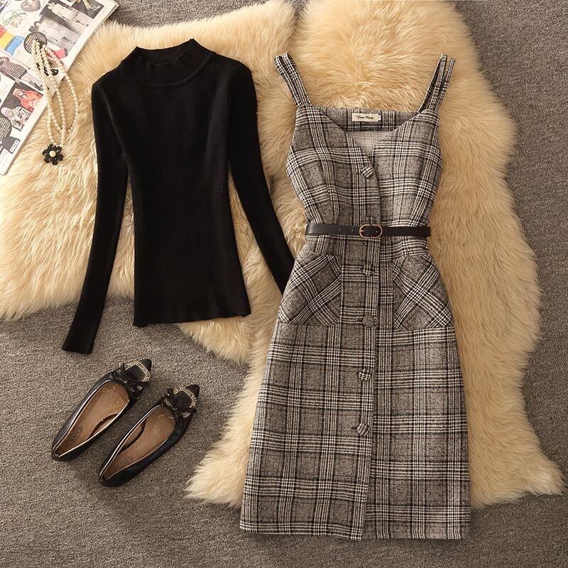 【dress】チェック柄キャミワンピース　N2260