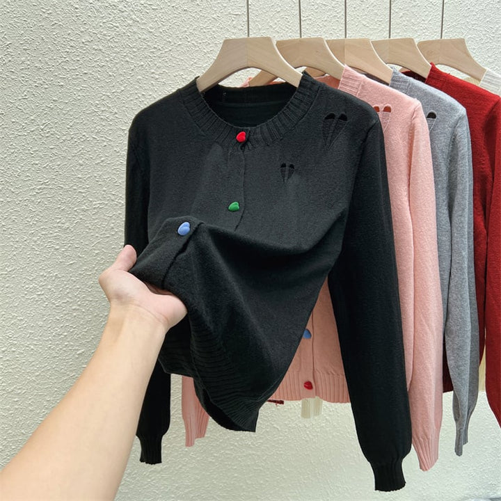 【outer】ボーダー柄デザインニットカーデ　M26815