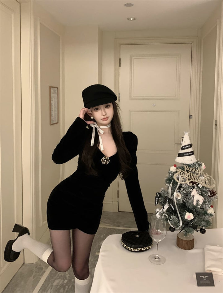 【dress】Vネックデートワンピース　M28237