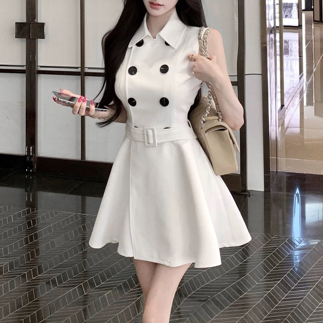 【dress】ダブルボタンミニワンピース　N3151