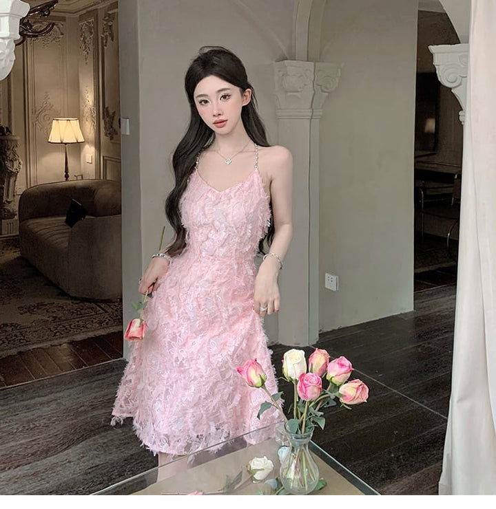 【dress】細身効果抜群♪スウィートキャミワンピース　M16927