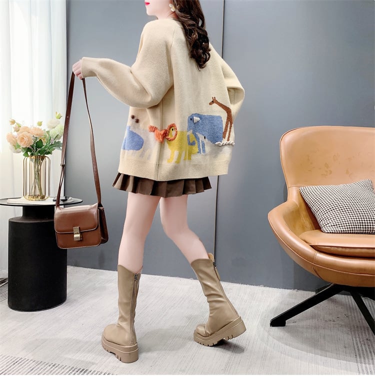 【outer】ジャカードニットカーデ　M27045
