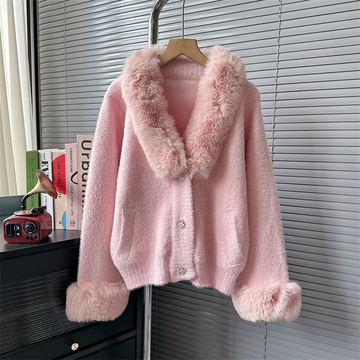 【outer】袖ファーニットカーデ　M18211