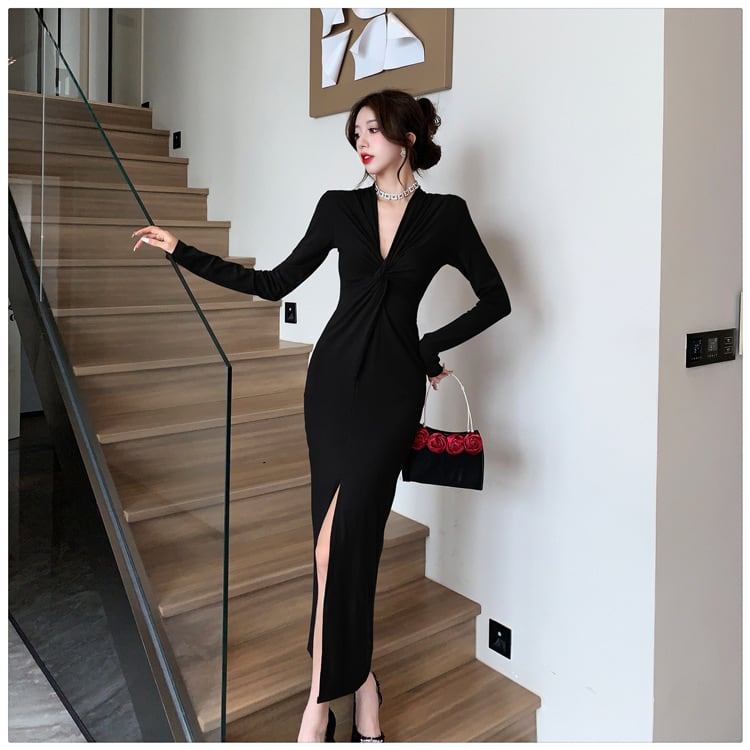 【dress】レディースファッションデートワンピース着瘦せ　M17647