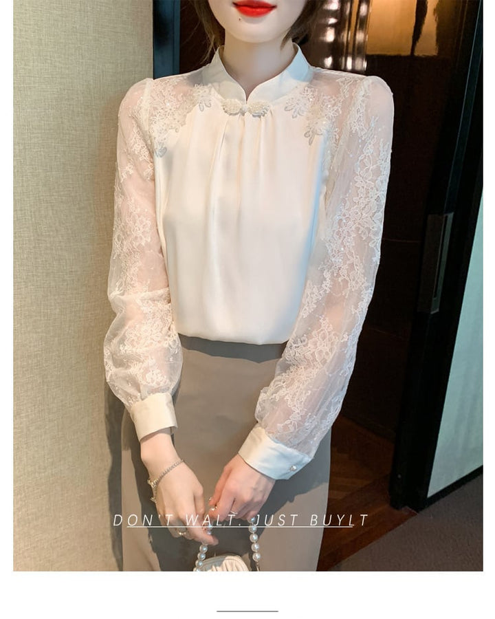 【tops】今季マストバイエレガントレースシャツトップス　M16981