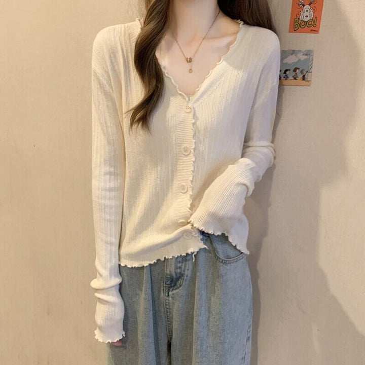 【outer】Vネックニットカーデ　M18883