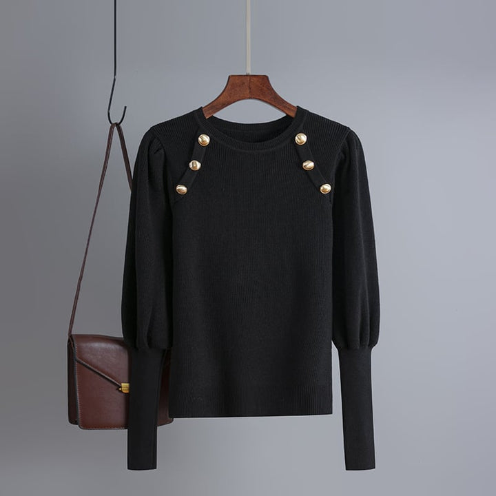 【tops】ボタンデザインニットトップス　M28752