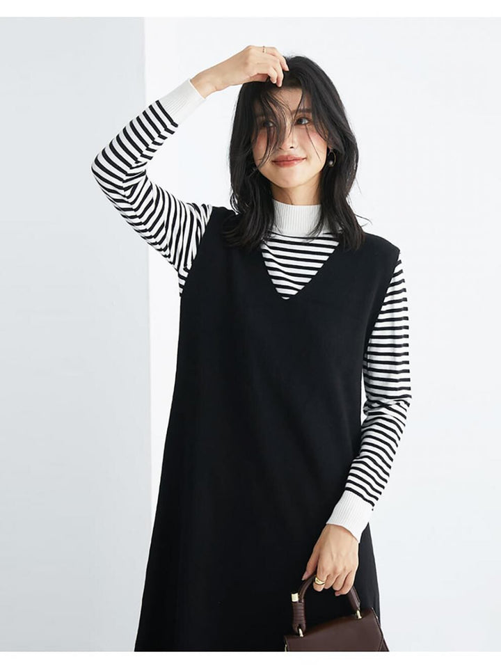 【dress】ドッキングノースリーブワンピース　N2900