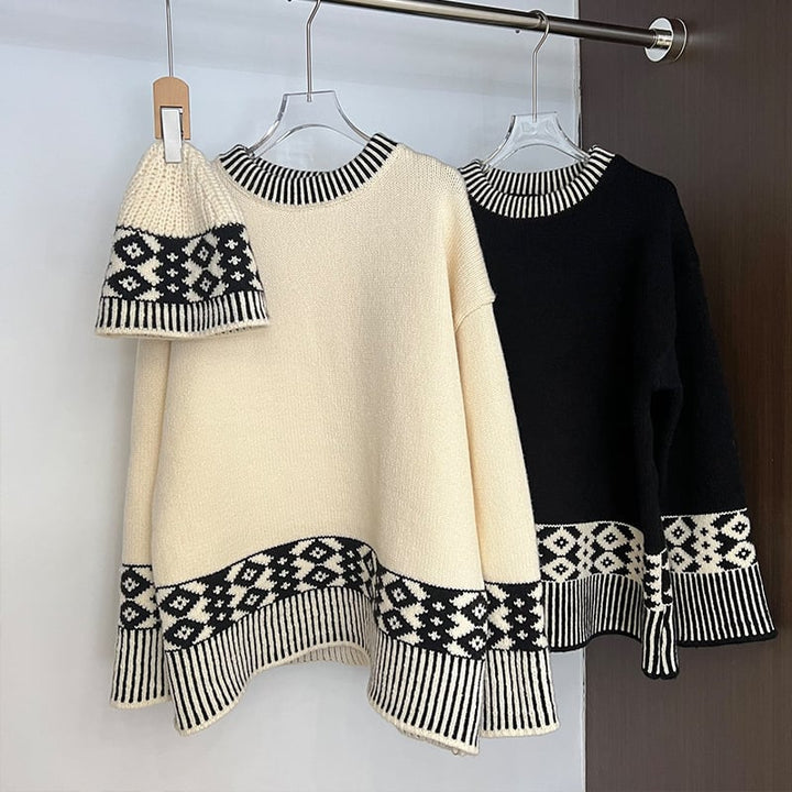 【tops】帽子付きニットトップス　M26769