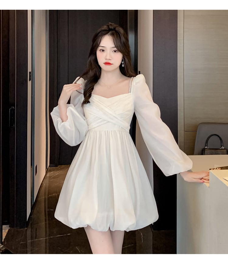 【dress】存在感 スウィートオシャレリボン付きワンピース　M17478