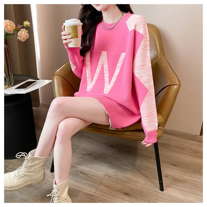 【tops】ジャカードニットセーター　M26572