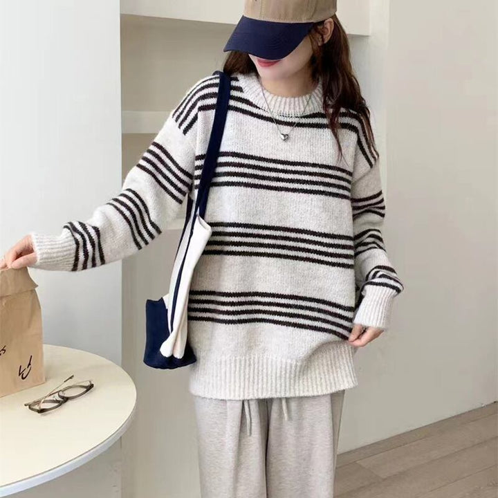 【tops】クルーネックニットセーター　M18489