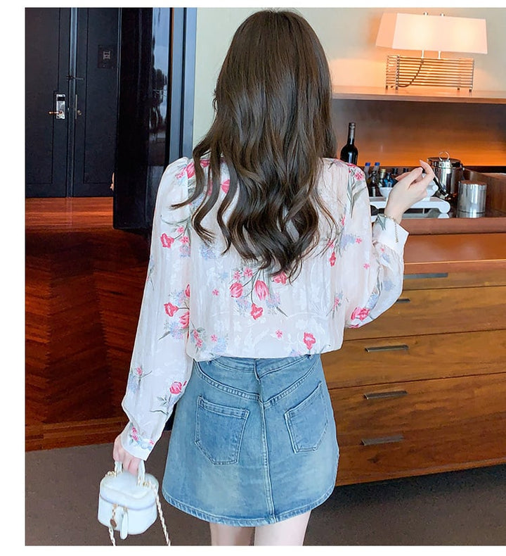 【tops】存在感 スウィートPOLOネックシャツトップス　M16879