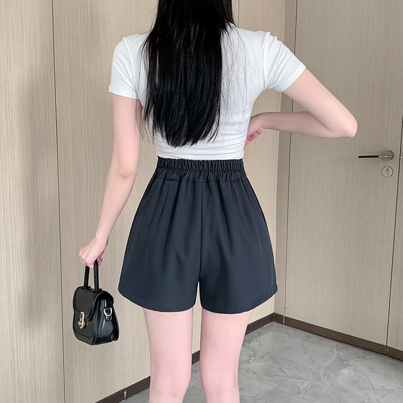 【bottoms】ハイウエストショートパンツ　M29466