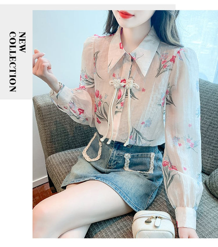 【tops】存在感 スウィートPOLOネックシャツトップス　M16879