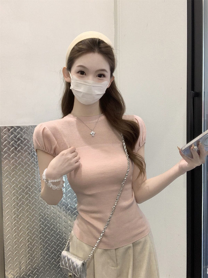 【tops】パフスリーブニットトップス　M29600