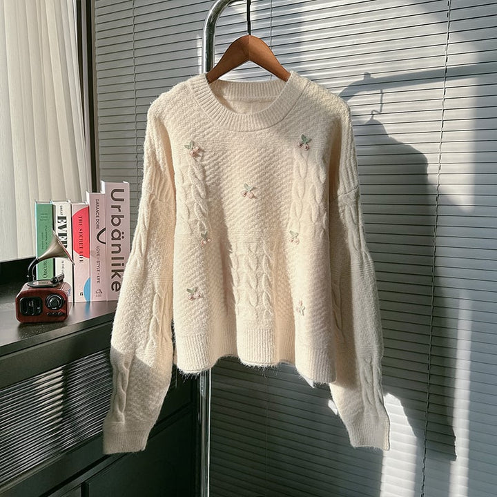 【tops】クルーネックニットセーター　M25642