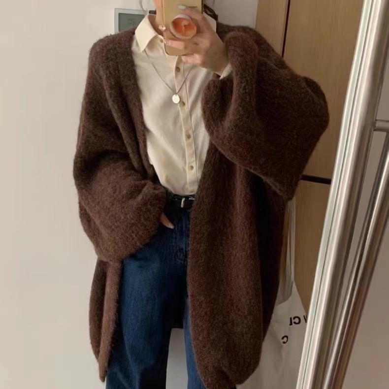 【outer】裹起毛ニットカーデ　M26538