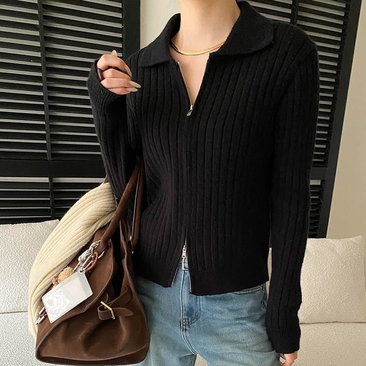 【outer】Wジップニットカーディガン Q7489