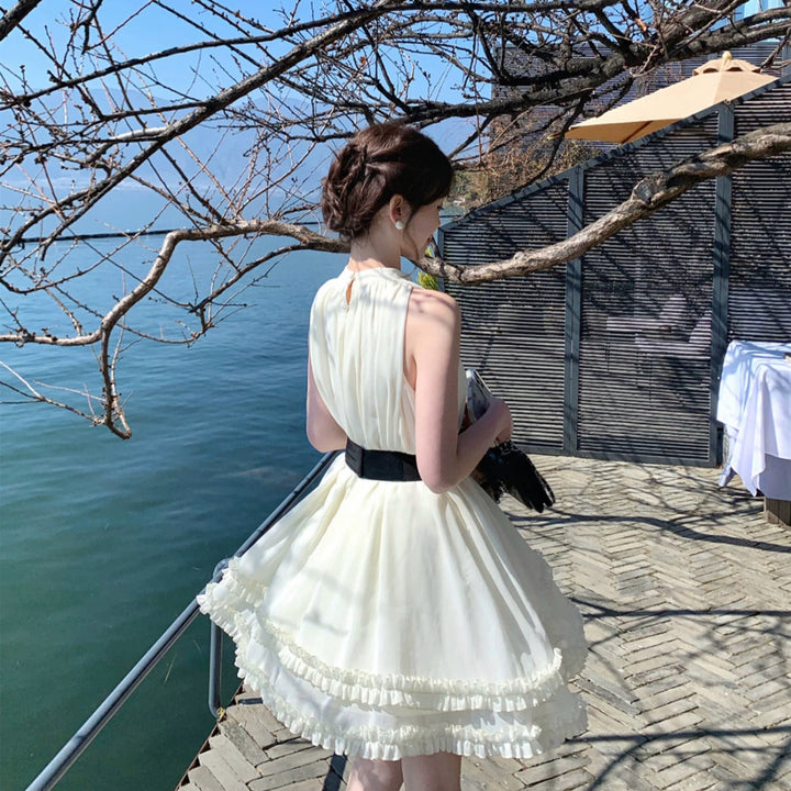 【dress】リボンベルト付きミニワンピース　N3580