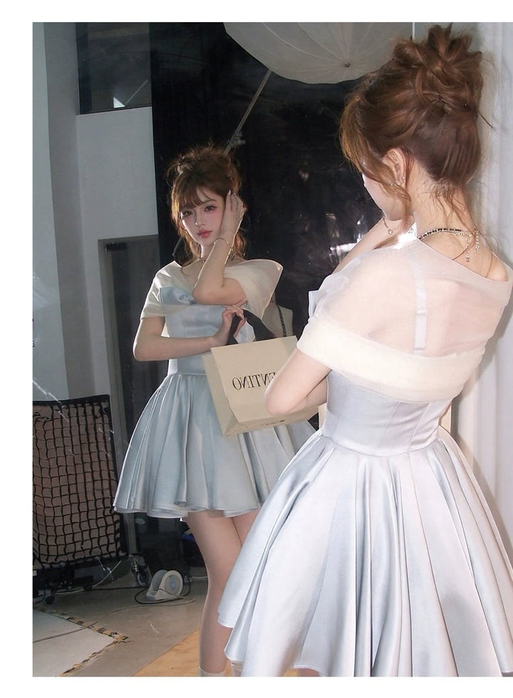【dress】チュールリボンミニワンピース　N3565