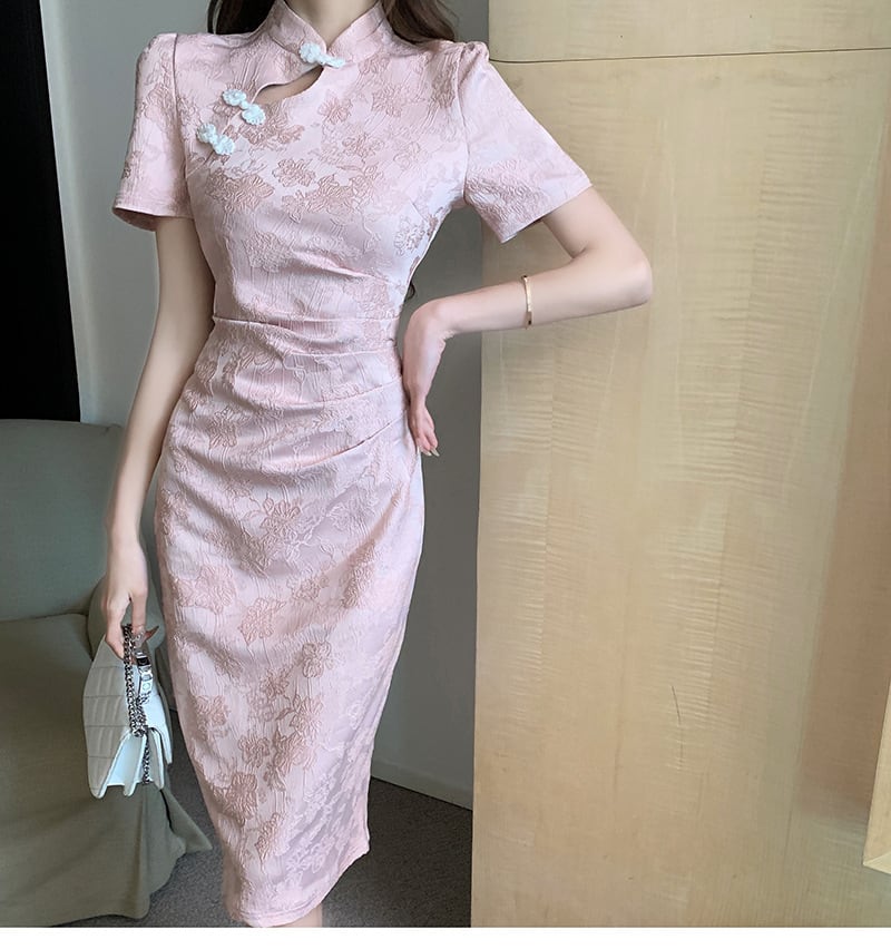 【dress】気質溢れる エレガントデートワンピース着瘦せ　M17358