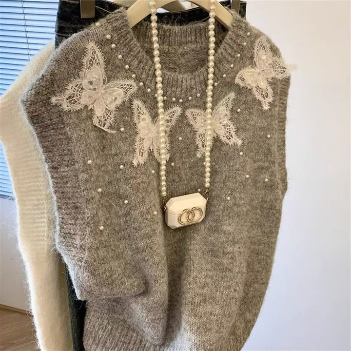 【tops】クルーネックニットベスト　M29091