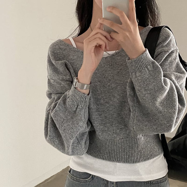 【tops】Vネックニットセーター　M26665