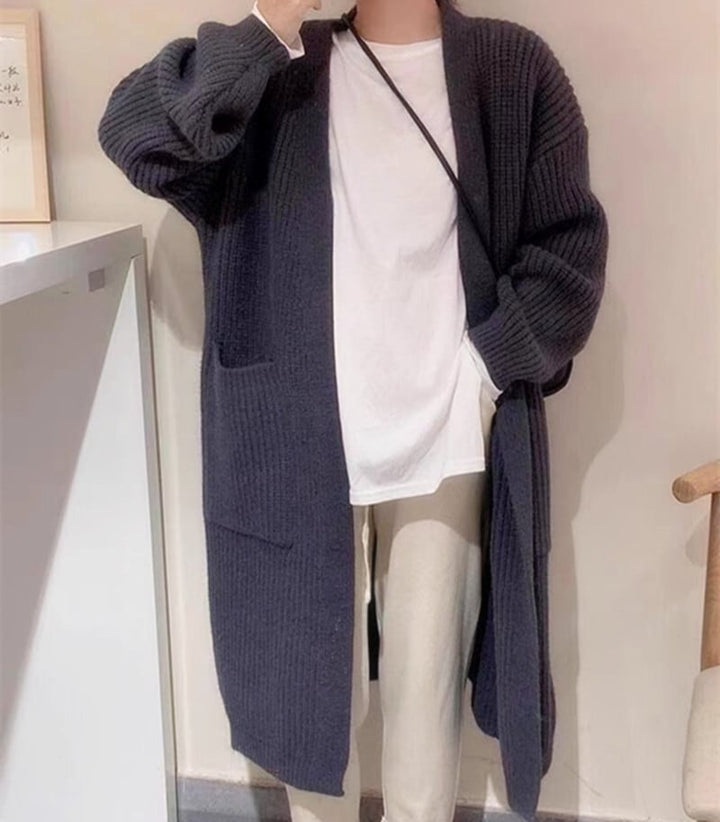 【outer】ロング丈Vネックニットカーディガン　M17819
