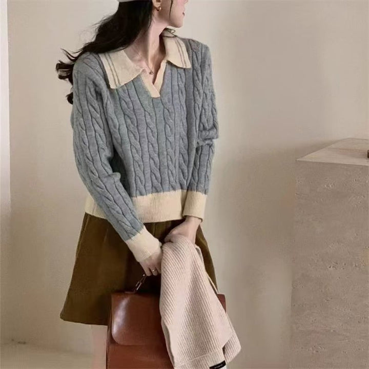 【tops】POLOネックニットセーター　M26591