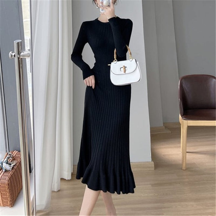 【dress】フリルニットワンピース　M18383