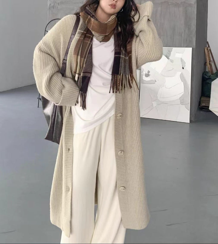 【outer】ロング丈ニットカーデ　M25637